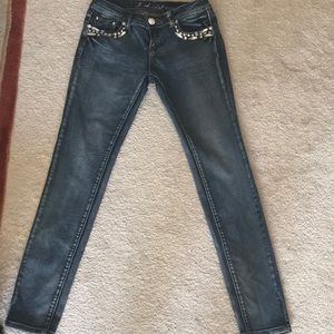 Beautiful bedazzled blue jeans
